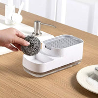 Dispenser de Detergente Duplo com Porta Esponja