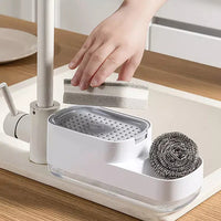 Dispenser de Detergente Duplo com Porta Esponja