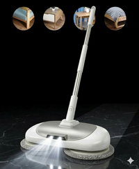 Mop Elétrico + BRINDES: Módulos de Limpeza e Tanque Suporte